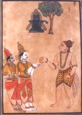 Siva presents to Pandian king an inexhaustible purse