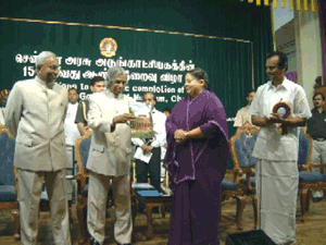 His Excellency, the President of India releases the Centenary Souvenir - which was received by the Honourable Chief Minister 