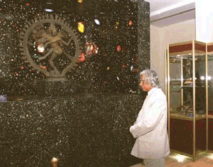 The President of India - A moment alone before the Cosmic Display of the Nataraja - shot with his personal camera by his Naval ADC. 