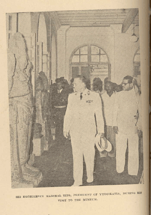 His Excellency Marshal Tito, President of Yugoslavia, during his visit to the Government Museum, Chennai in 1954-55. 