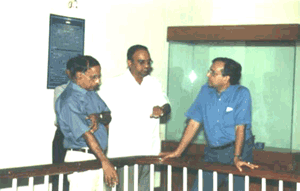 Thiru. Dhananendra Kumar, I.A.S., Secretary, Department of Culture, Government of India paid a visit to the Government Museum, Chennai. Dr. R. Kannan, I.A.S., Commissioner of Museums and Thiru S. Sathyamurthy. Superintending Archaeologist, A.S.I. Chennai Circle accompanied him to the Bronze Gallery in 2003. 